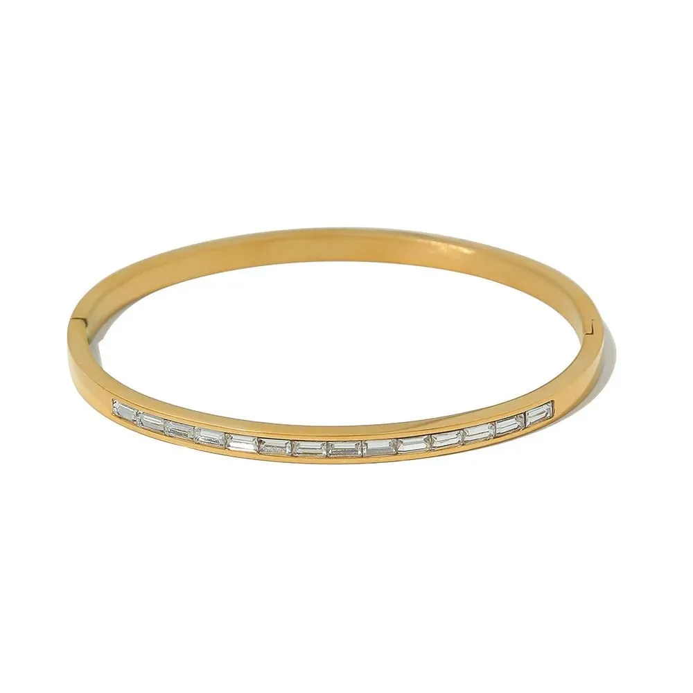 Classic Women's Bangle with Diamond Inlay