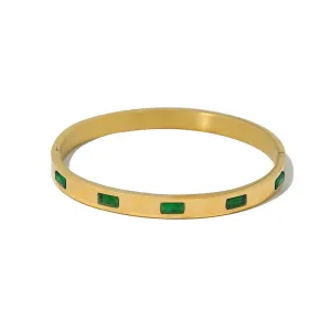 Classic Women's Bangle with Diamond Inlay