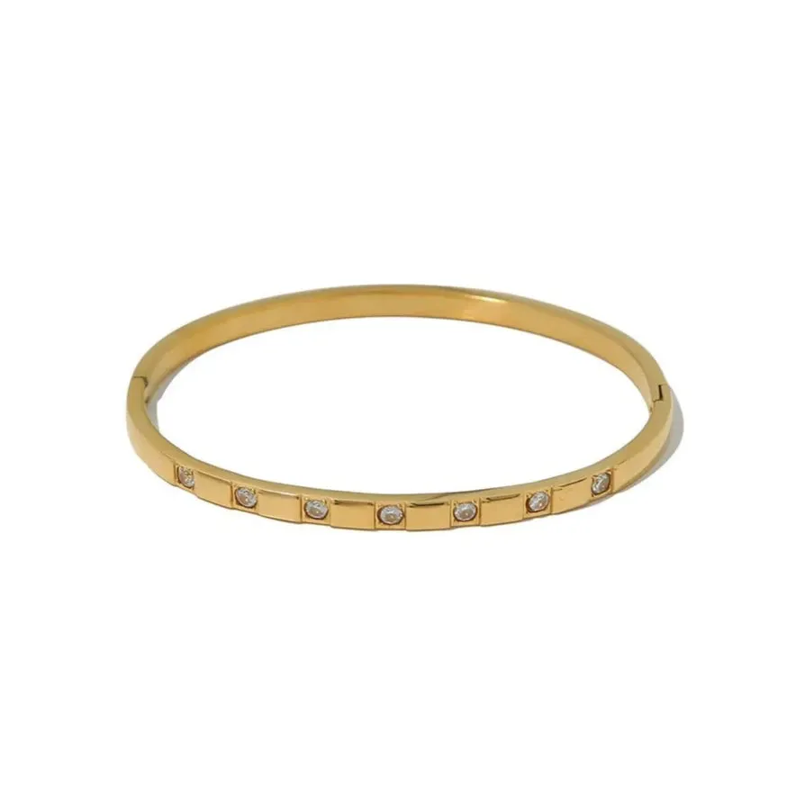 Classic Women's Bangle with Diamond Inlay
