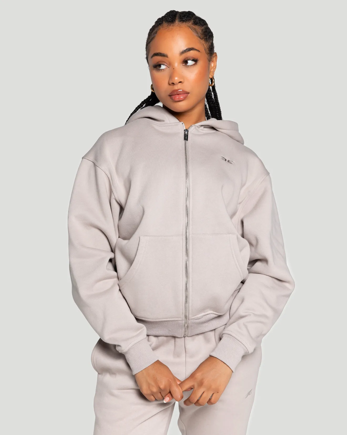 Classic Zip Through - Taupe