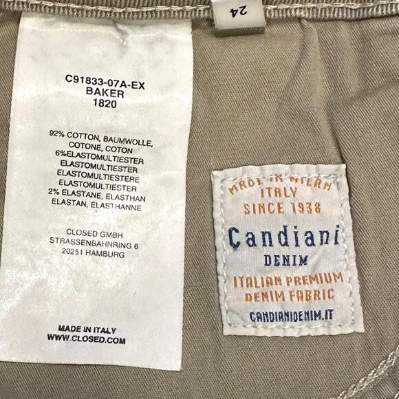 CLOSED Women's‎ Baker Slim Leg Mid Rise Jeans, 24, gray, light distressing, EUC
