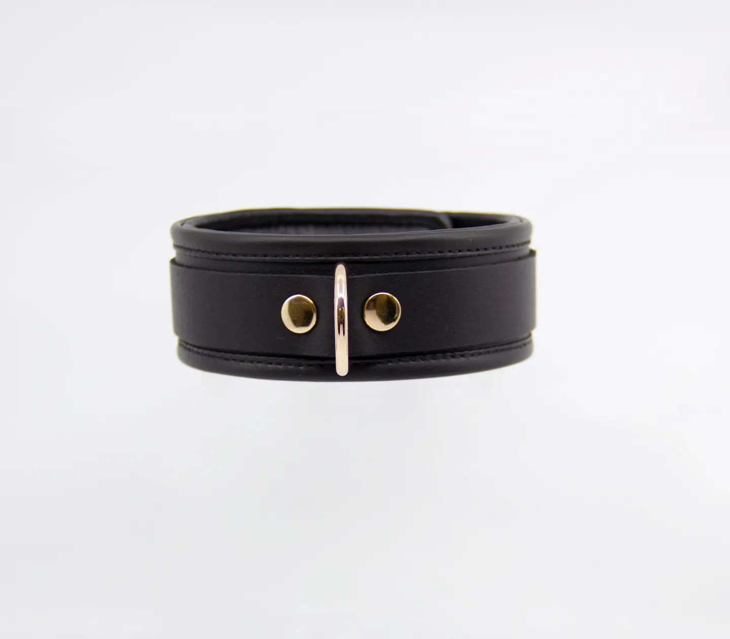Col048 Leather Collar With Coloured Hardware