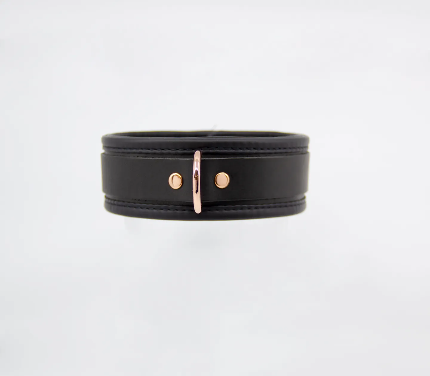 Col048 Leather Collar With Coloured Hardware