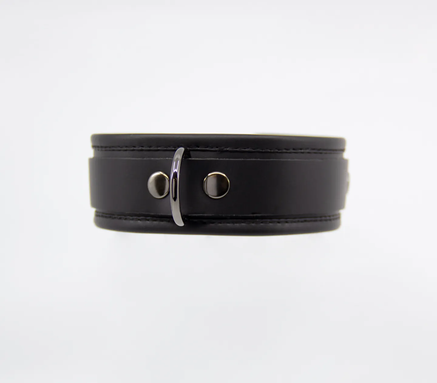 Col048 Leather Collar With Coloured Hardware