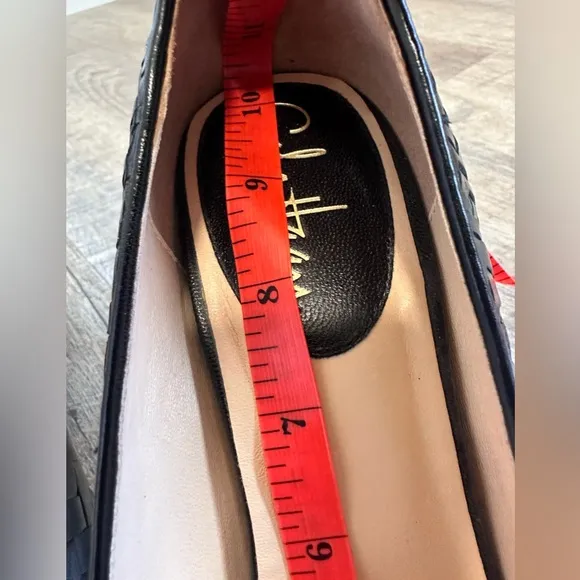 Cole Haan Leather Basket Weave Nike Air Black Heels - Size 9