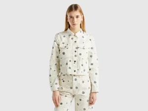 Collared Neck Printed Jacket