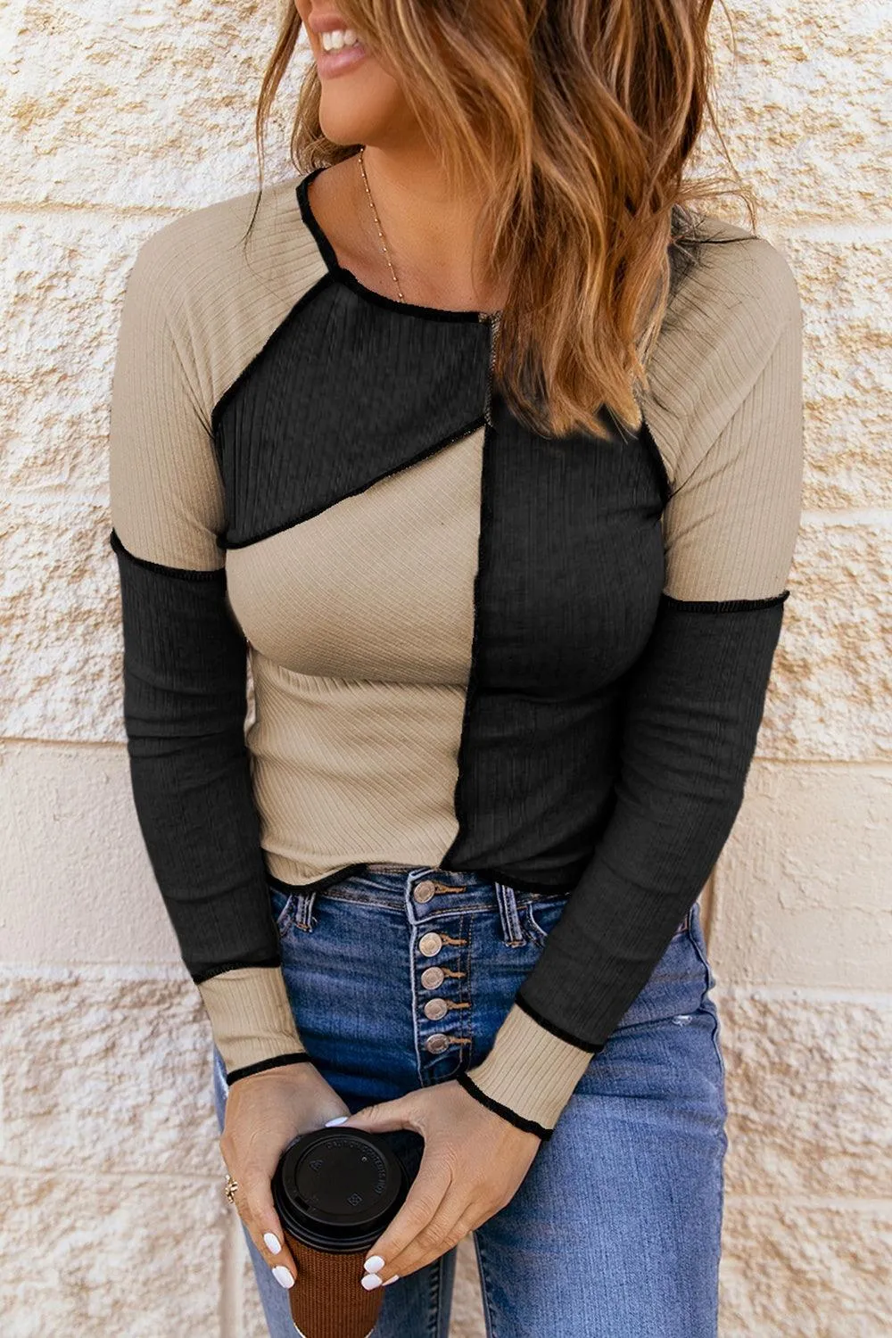 Color Block Long Sleeve Shirt