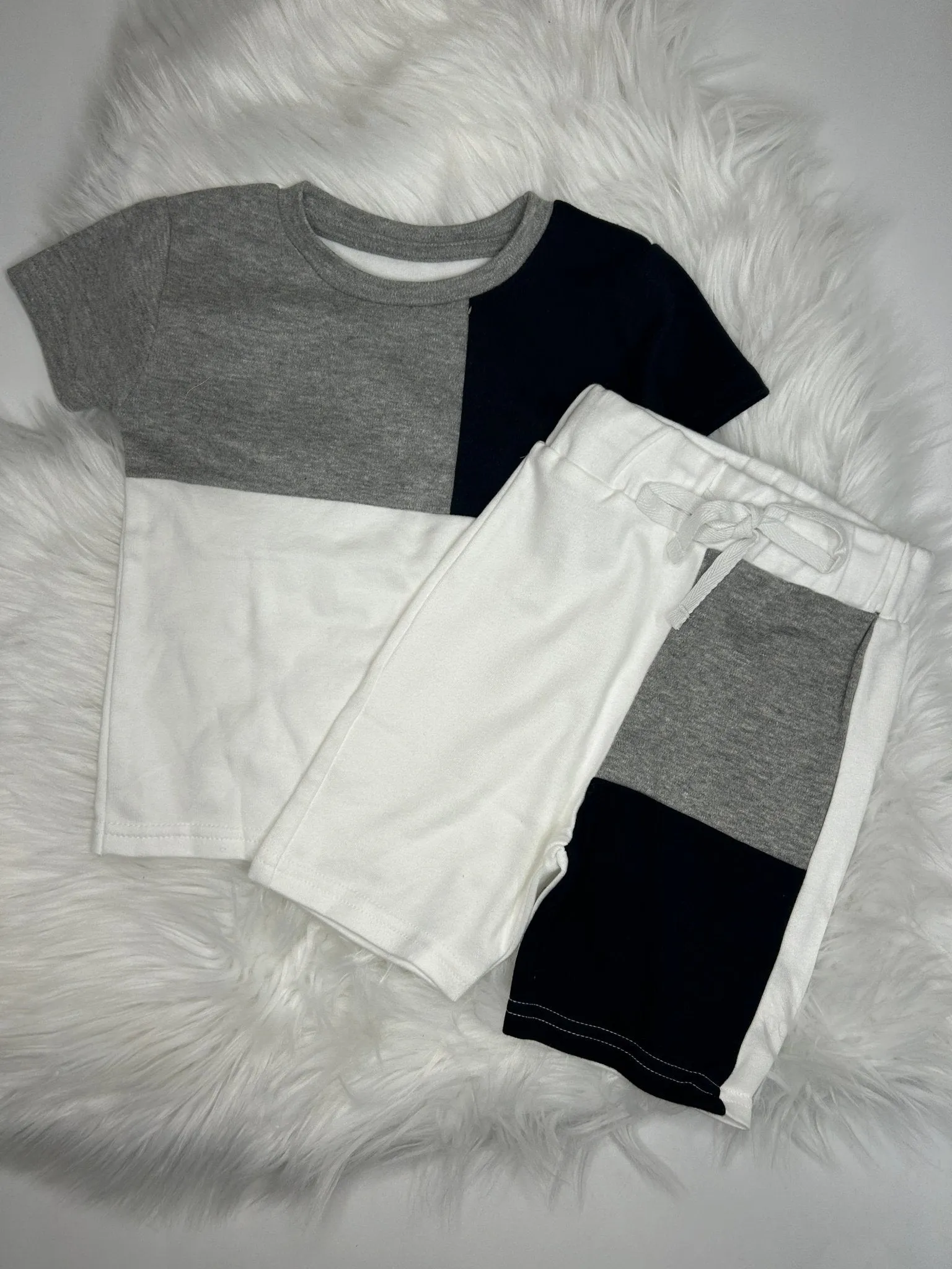 Colour block personalised shorts & T-Shirt set - Various Colours