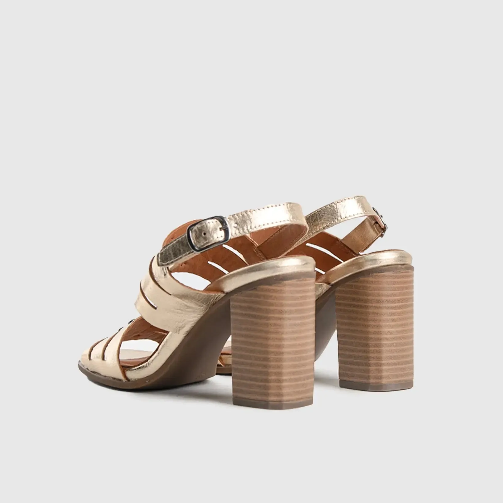 Comfort Block Heel Sandal Gold 7100