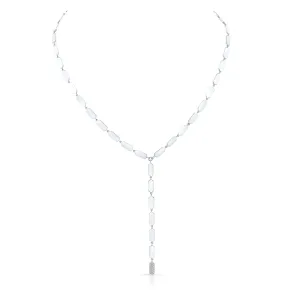 Confetti Lariat with Diamond Drop | White Gold
