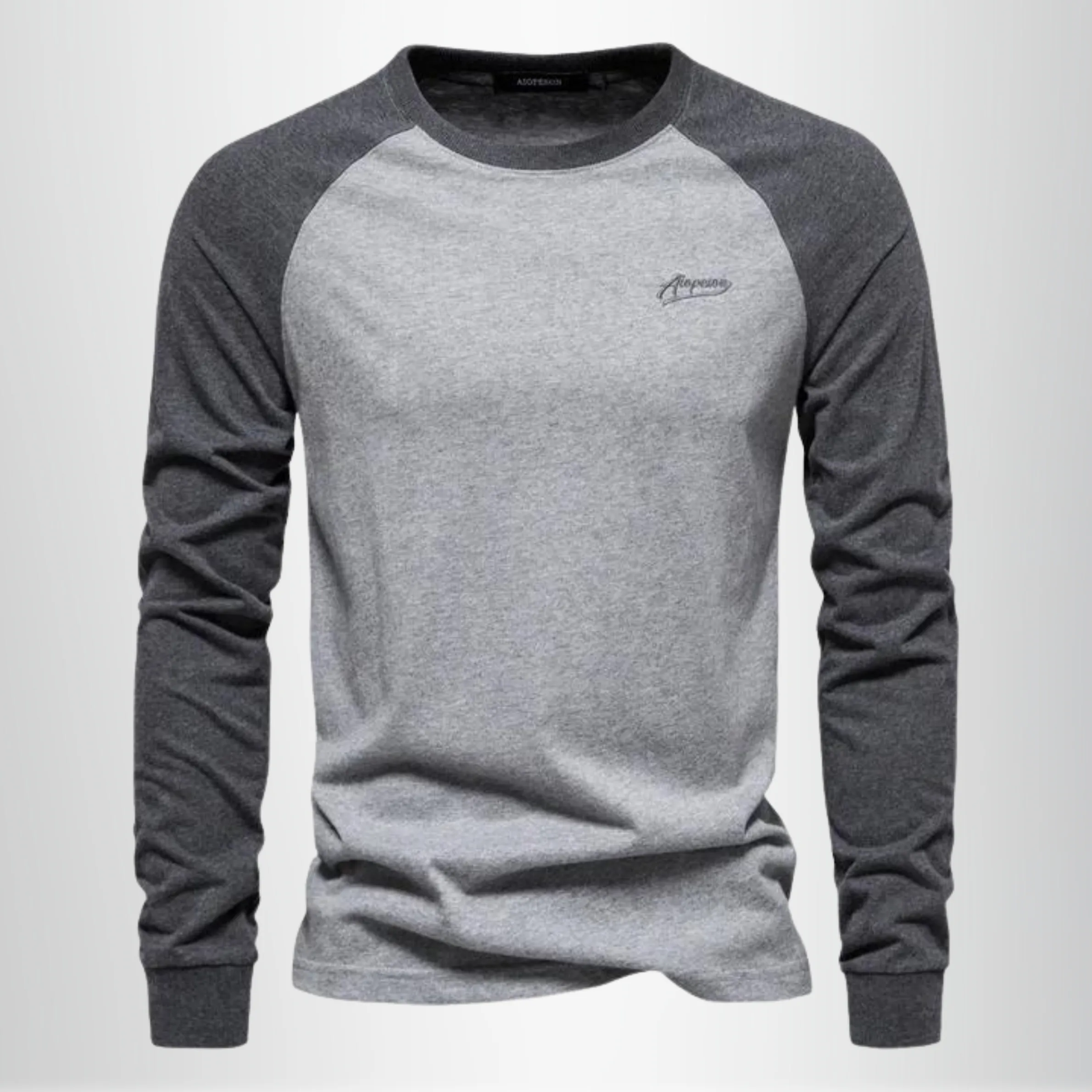 Cozy Shield" Langarm-Pullover mit Rundhalsausschnitt