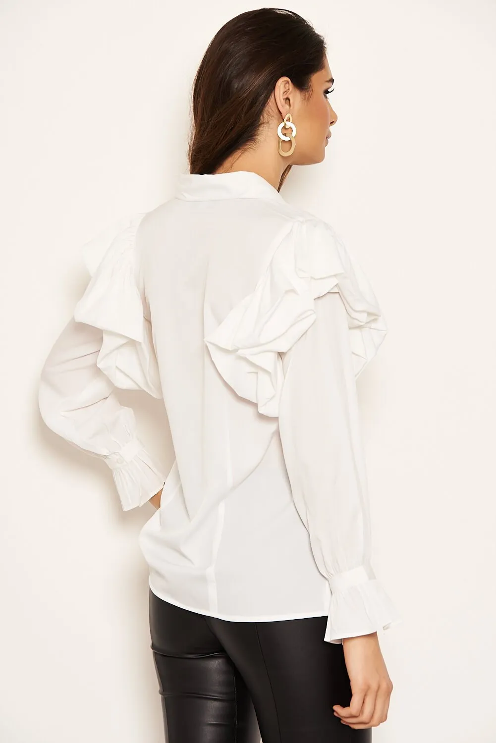 Cream Frill Detail Shirt