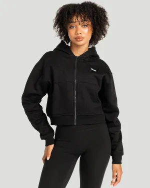 Cropped Classic Zip Through - Black