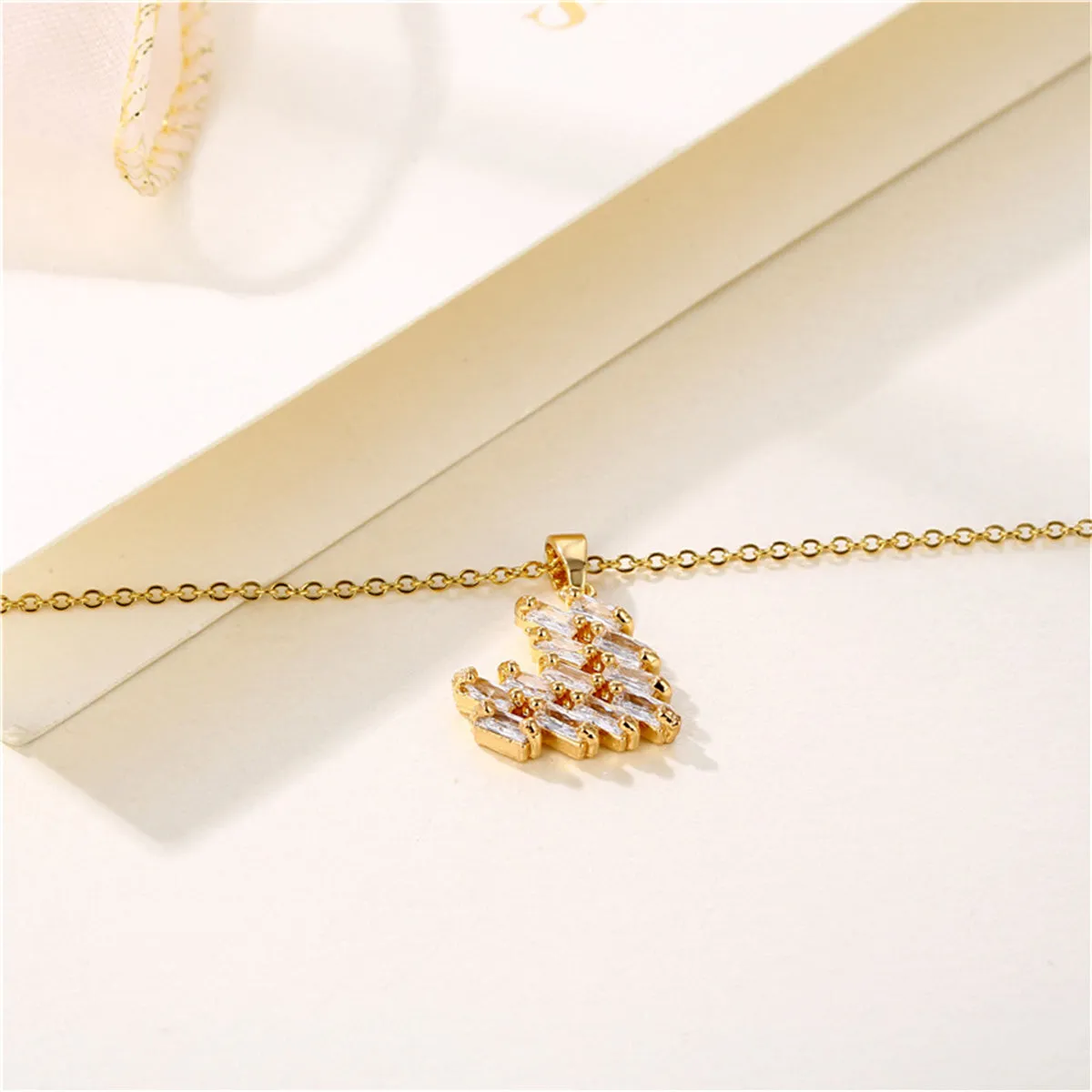 Crystal & 18K Gold-Plated Heart Pendant Necklace