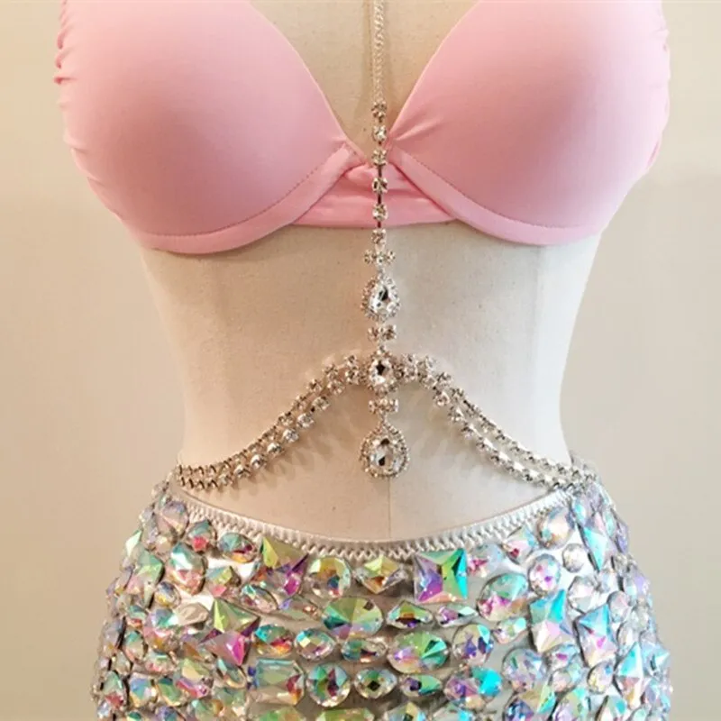 Crystal Rhinestone High Waist Swimsuit