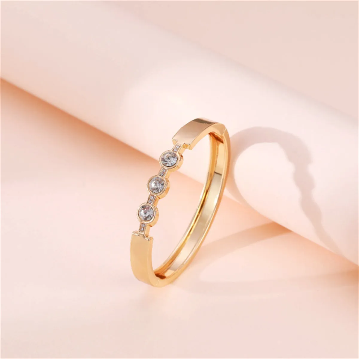 Cubic Zirconia & 18K Gold-Plated Bangle