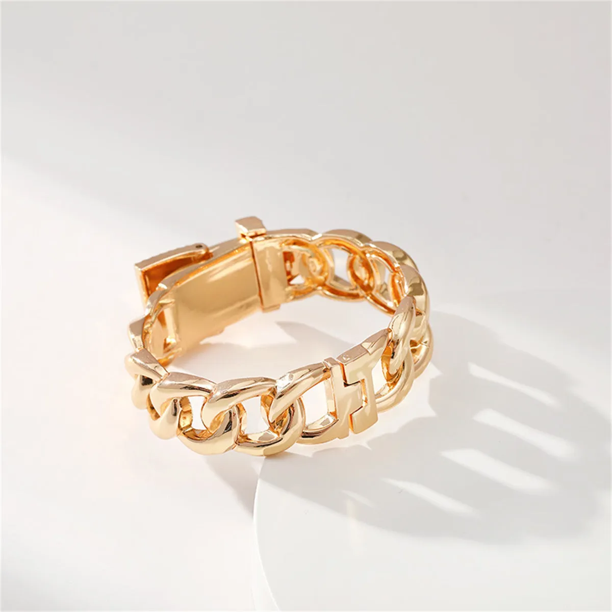Cubic Zirconia & 18K Gold-Plated Belt Bracelet