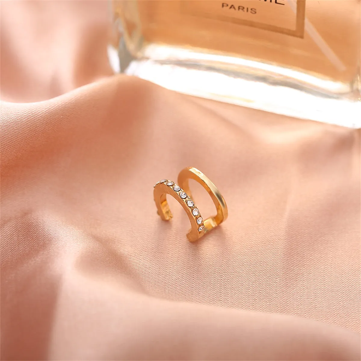 Cubic Zirconia & 18K Gold-Plated Clip-On Ear Cuff