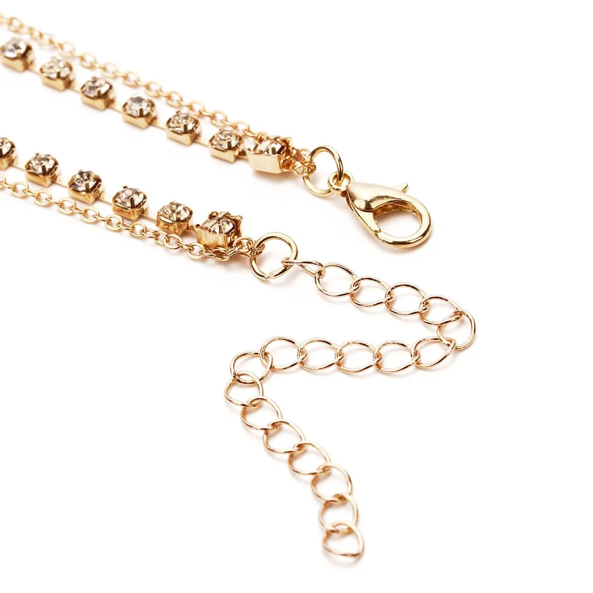 Cubic Zirconia & 18K Gold-Plated Heart Layered Necklace