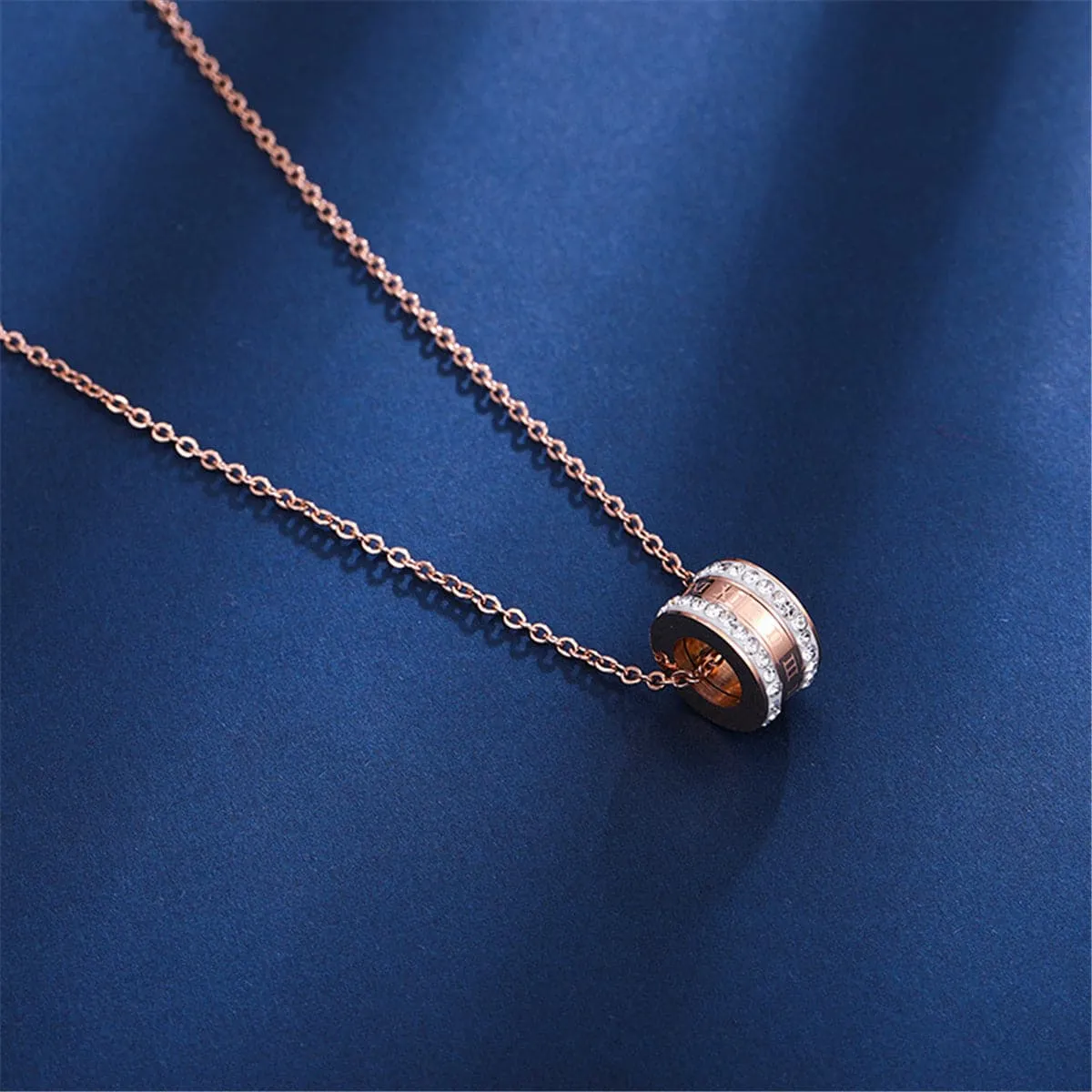 Cubic Zirconia & 18K Rose-Gold Plated Numeral Pendant Necklace