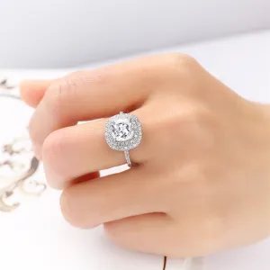 Cubic Zirconia & Crystal Halo Ring