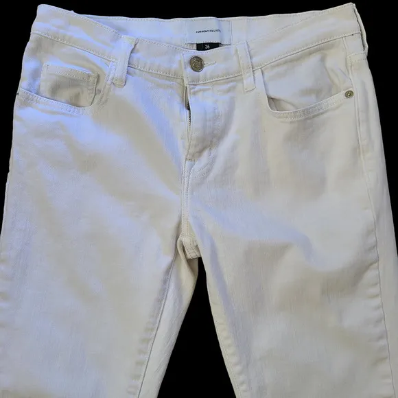 CURRENT ELLIOTT White Straight Leg Stretch Jeans PC0003248PT1557 Women's 26