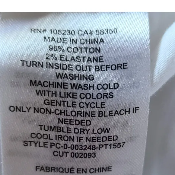 CURRENT ELLIOTT White Straight Leg Stretch Jeans PC0003248PT1557 Women's 26