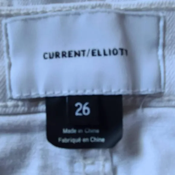 CURRENT ELLIOTT White Straight Leg Stretch Jeans PC0003248PT1557 Women's 26