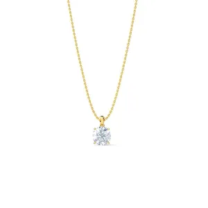Custom 1 Carat Round Brilliant Diamond Pendant Necklace