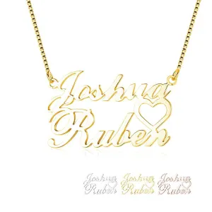 Custom 2 Name Women's Heart Necklace