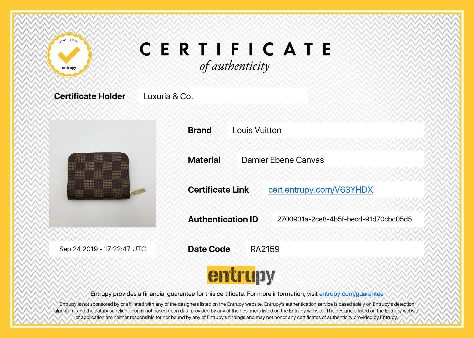 Damier Ebene Zippy Coin Purse