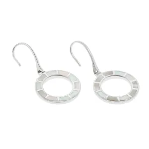 Dash Loop Circle Drop Gemstone Sterling Silver Earrings