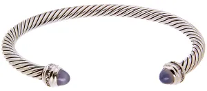 David Yurman Chalcedony & Diamond Classic Cable Bracelet