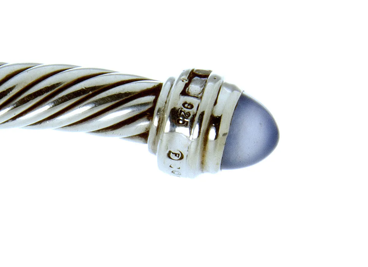 David Yurman Chalcedony & Diamond Classic Cable Bracelet