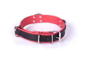DeLuxe Bondage Collar - Zwart/Rood