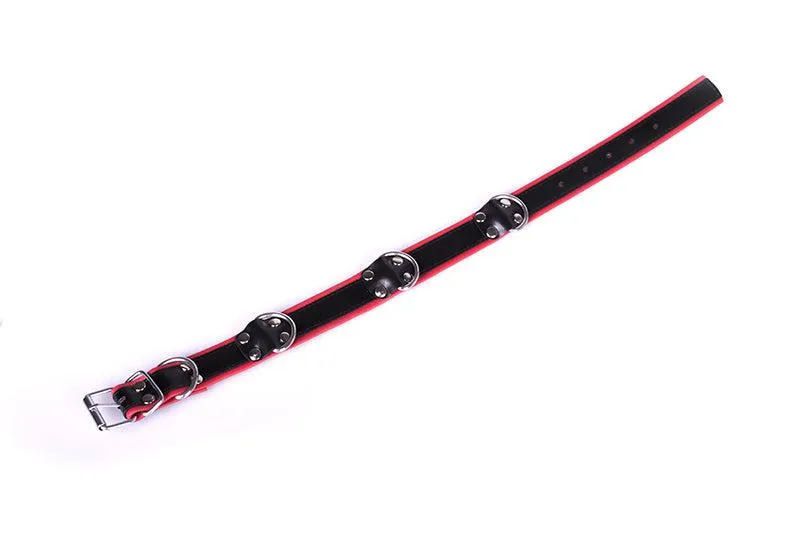 DeLuxe Bondage Collar - Zwart/Rood