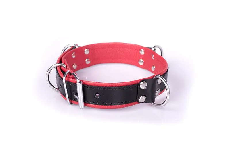 DeLuxe Bondage Collar - Zwart/Rood
