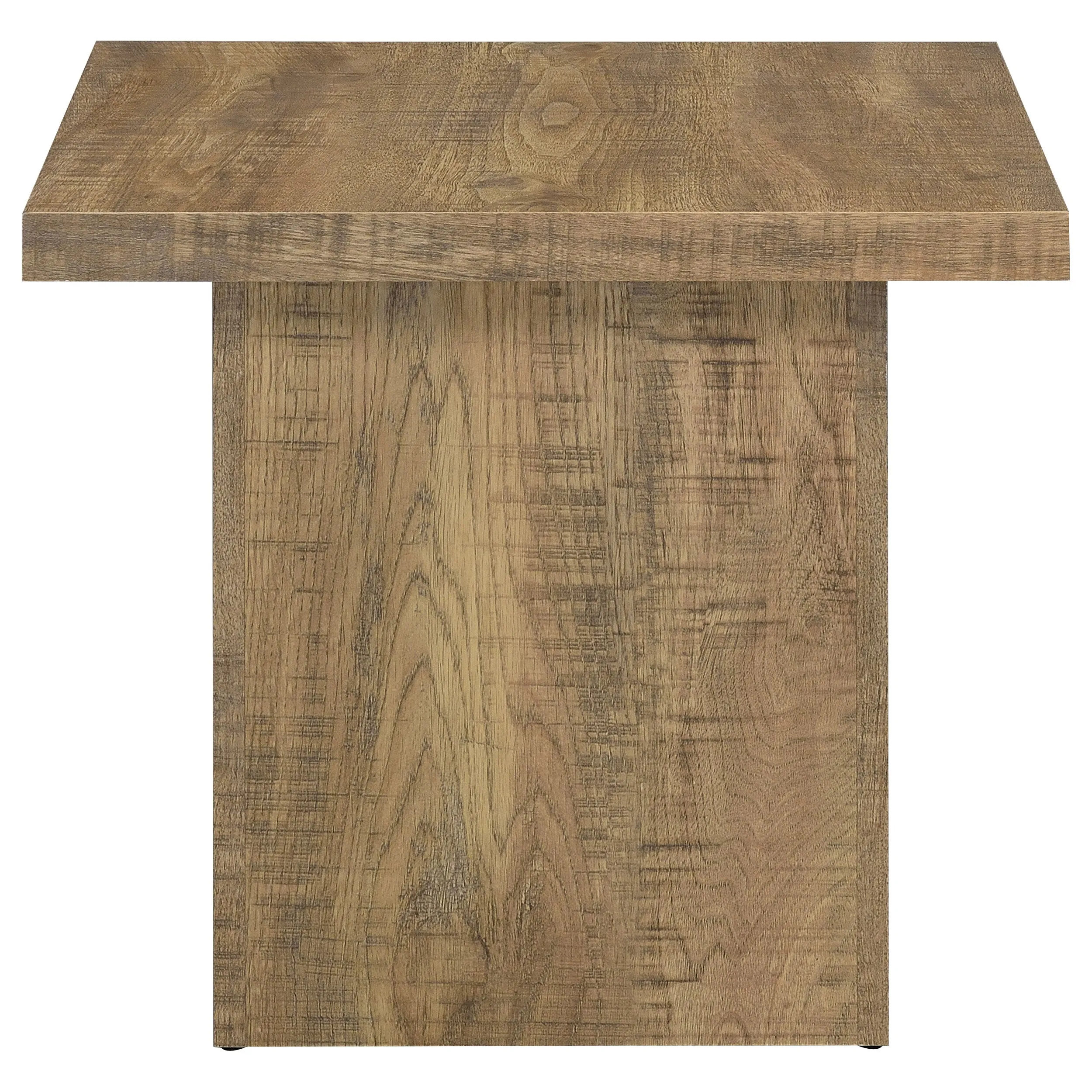 Devar Square Engineered Wood End Table Mango Brown