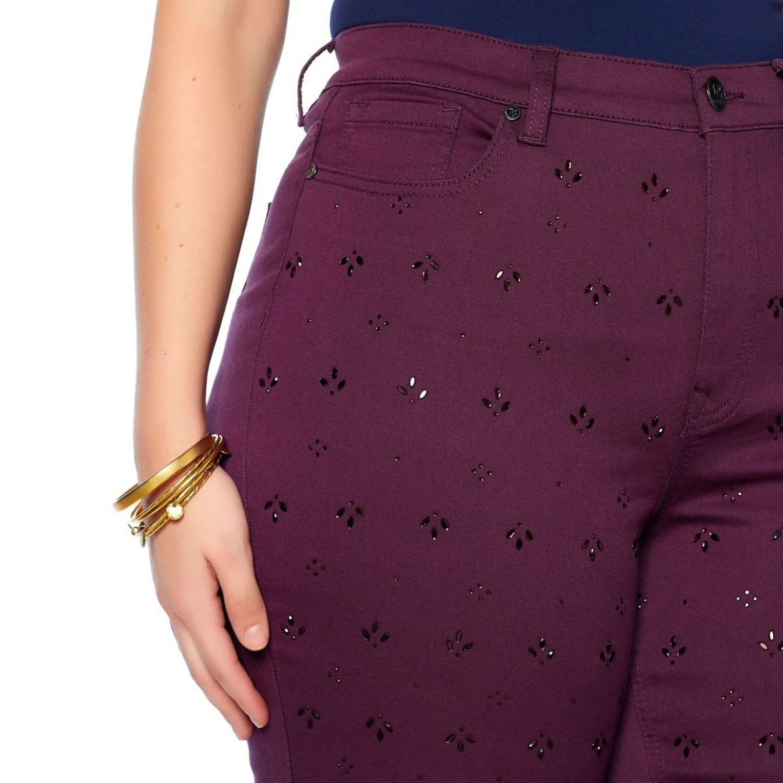 DG2 by Diane Gilman Women's Virtual Stretch Novelty Skinny Jeans