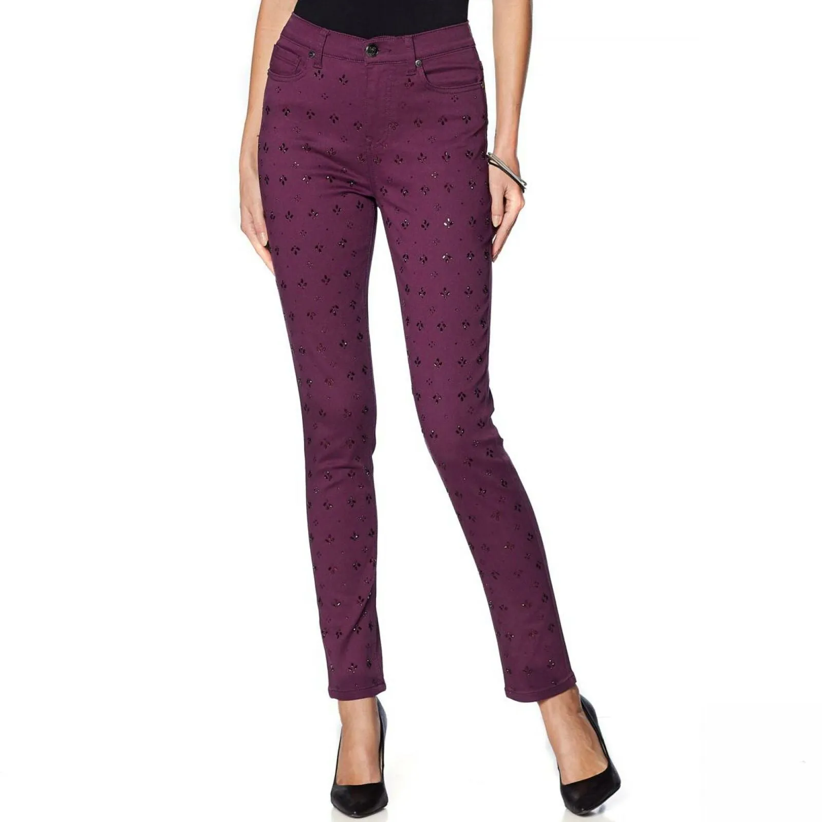 DG2 by Diane Gilman Women's Virtual Stretch Novelty Skinny Jeans