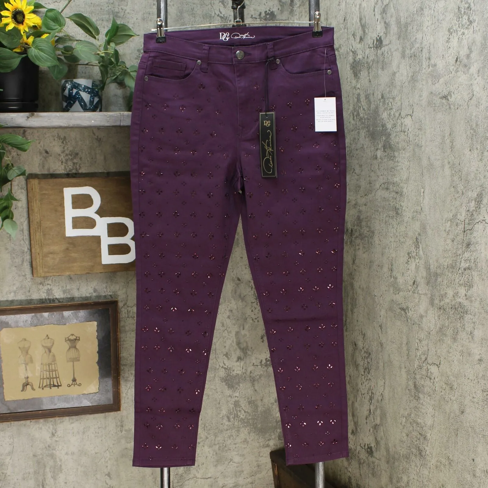 DG2 by Diane Gilman Women's Virtual Stretch Novelty Skinny Jeans