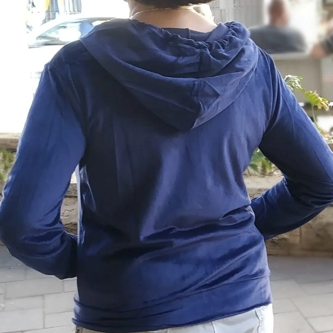 Diamante Velour Full Zip Hoodie