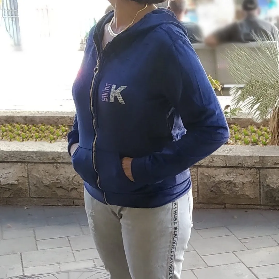 Diamante Velour Full Zip Hoodie