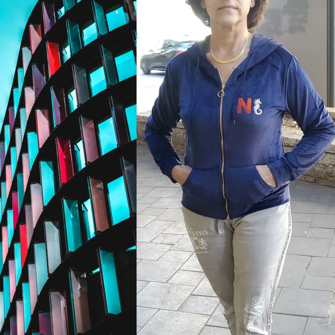 Diamante Velour Full Zip Hoodie