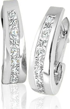 Diamond Classic J Hoop set with 1.00tdw in 10K White Gold