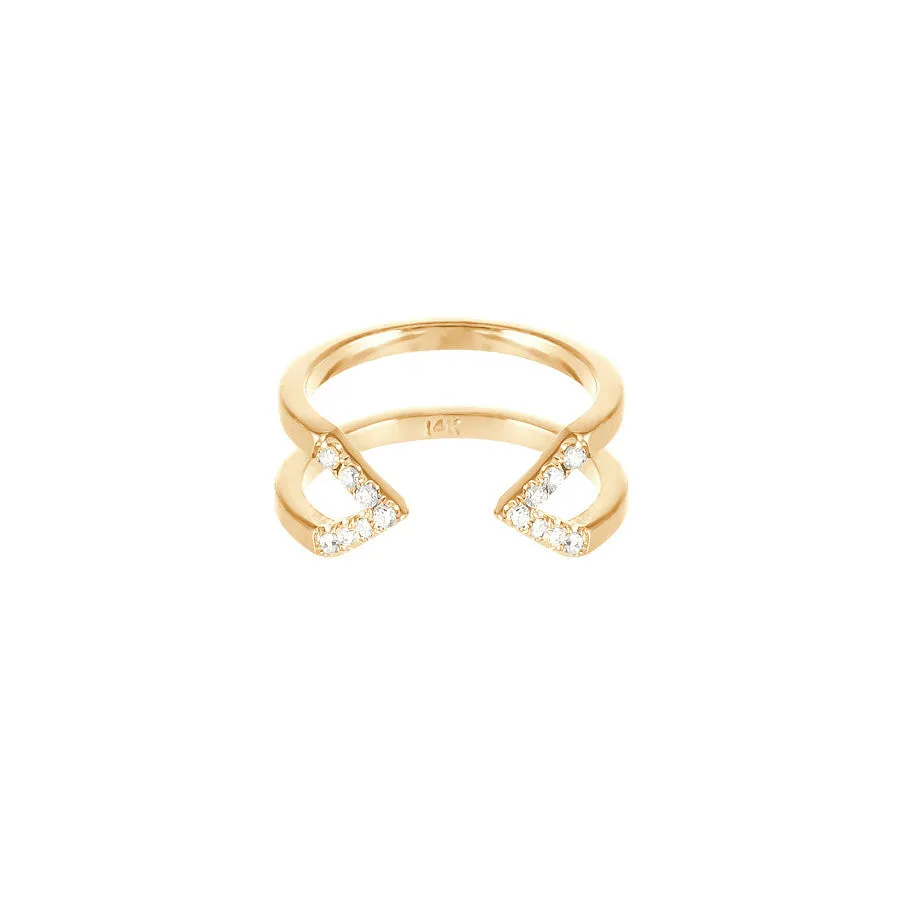 Diamond Dagger Ring - Midi | Yellow Gold