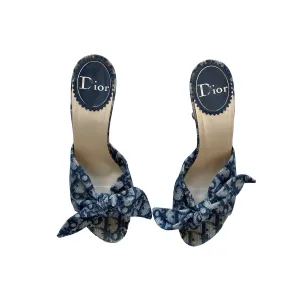 Dior Navy Logo Platform Heels