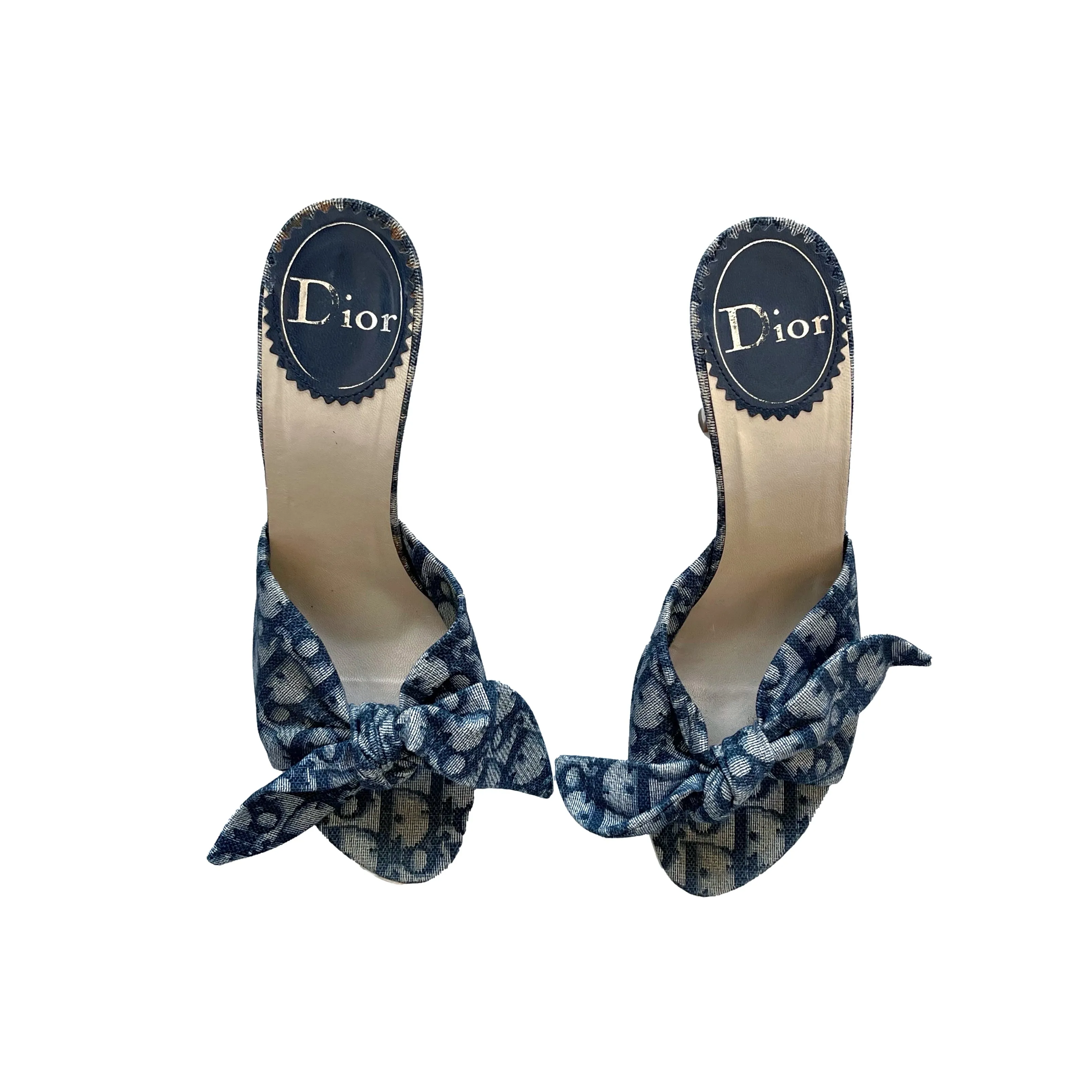 Dior Navy Logo Platform Heels