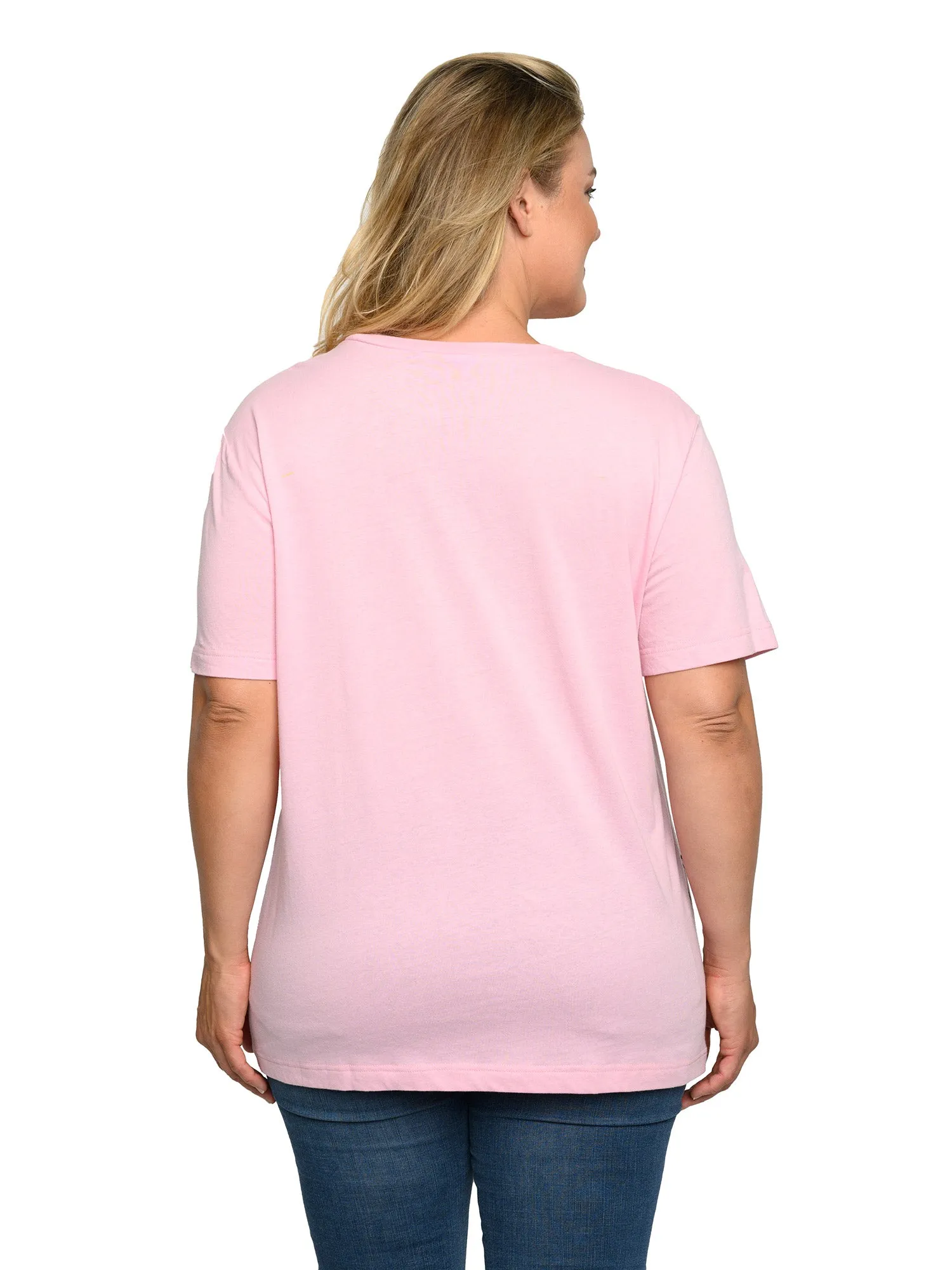 Disney Plus Size Women's Mickey & Minnie Mouse T-Shirt Pink Back To Back