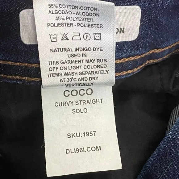 DL1961 Coco Curvy Straight Jeans Womens Size 27